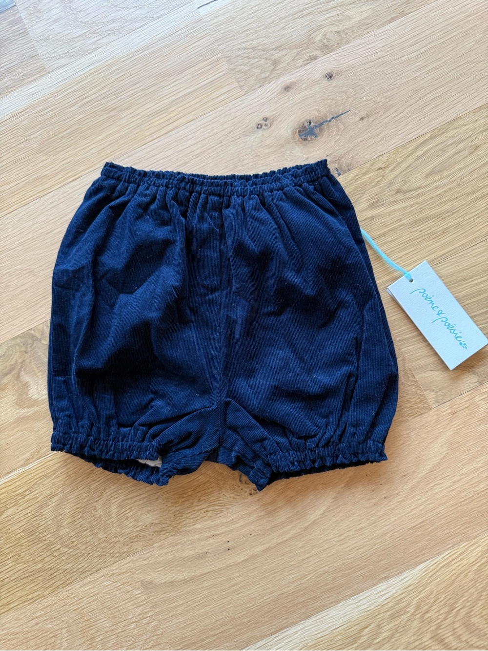 poème & poésie Navy Corduroy Lined Bloomer Shorts